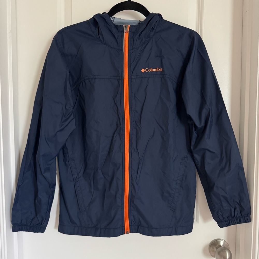 Columbia Navy Blue and Orange Windbreaker / Rain Jacket, L (14/16) - Picture 1 of 14